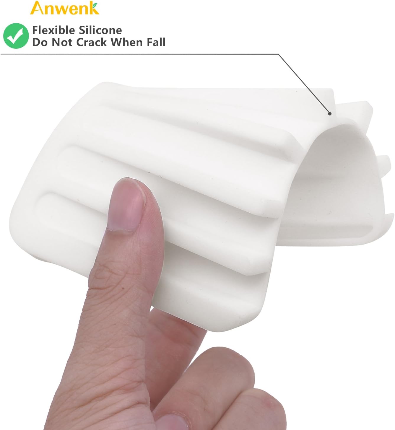 Anwenk Soap Dish Tray Saver Holder Drainer Shower Waterfall for Bathroom/Kitchen/Counter Top, Keep Bars Dry Easy Cleaning Flexible Silicone, White, 3 Pack: Home & Kitchen