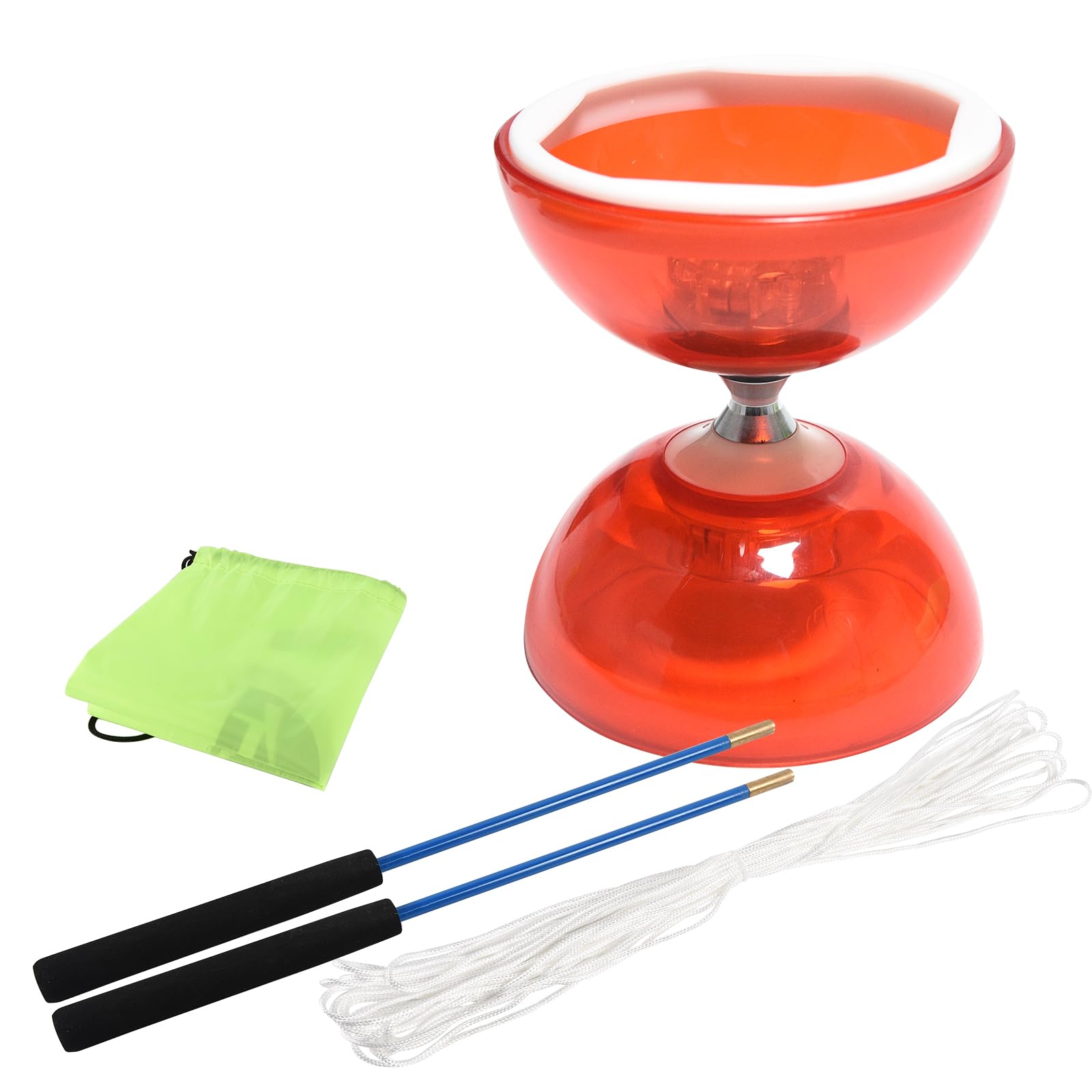 Triple Bearing Yoyo Diabolo Toy with Professional Pole, Durable Transparent Cups