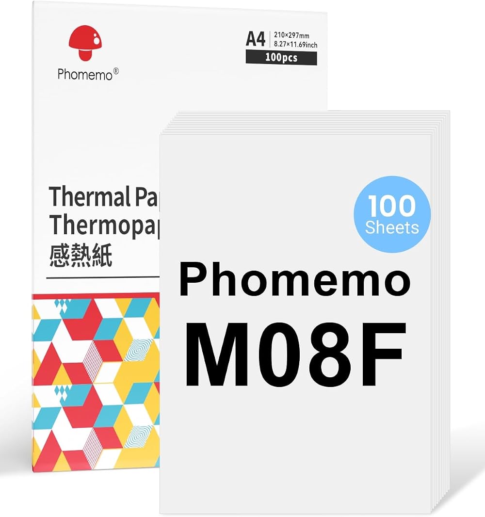 Phomemo M08F A4 Thermal Paper 210x297mm 100 Sheets M08F M832 D Printers