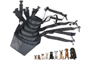 Idepet 7PCS Adjustable Dog Muzzles - Anti-Biting Barking Muzzles for Small, Medium, Large & Extra Dogs (Pack of 7)