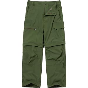 FARVALUE Boys Hiking Pants Quick Dry Convertible Zip Off Lightweight Scout Pants for Climbing Camping