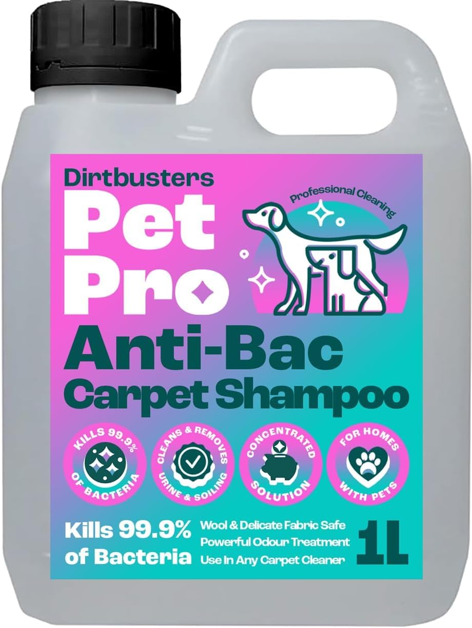 Dirtbusters Pet Pro Antibacterial Carpet Cleaner Shampoo 1L Wool Safe
