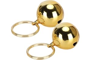 CFTGIW 2pcs Rust Anti Lost Copper Bells Extra Loud Pair of Cat Dog Brass Portable Bells Collar Charm Bells for Save B