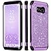 BENTOBEN Galaxy S8 Plus Case Glitter, Bling Luxury Sparkly Hybrid Hard PC Laminated with Shiny Faux Leather Chrome Shockproof Bumper Protective Phone Case for Samsung Galaxy S8 Plus(6.2 inch), Purple