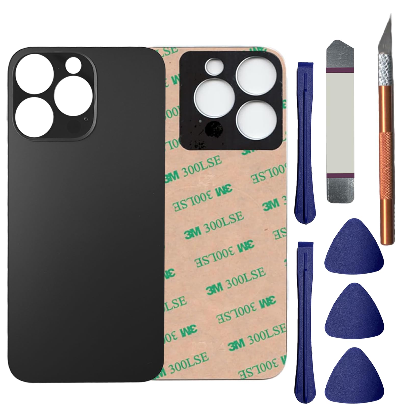 Photo 1 of 13 Pro Max Back Glass Replacement for iPhone 13 Pro Max Rear Back Glass with Pre-Installed Adhesive and Tools(Space Black)