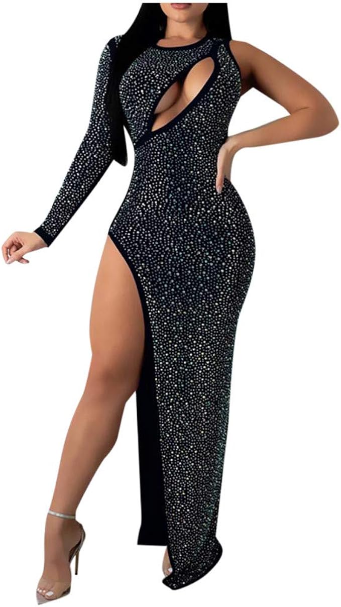 long tight dress with slit