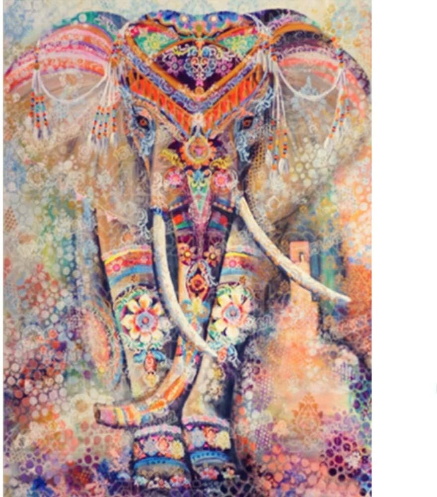 DIY 5D Diamond Painting Kits for Adults Kids Full Drill Round Beads Paint by Numbers Diamond Art Craft Kits for Home Wall Decor (Elephant, Canvas Size: 11.8''x15.7''/ 30x40cm)