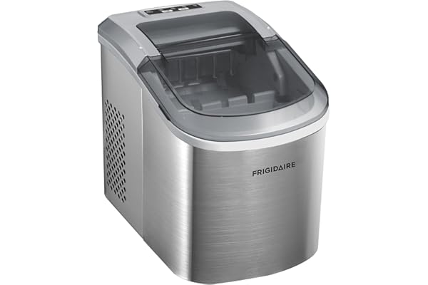 Frigidaire Countertop Ice Maker, Compact Machine, 26 lbs per day, Stainless
