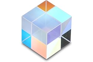 HDCRYSTALGIFTS 20mm Glass Prism Cube RGB Dispersion Optical Glass X-Cube Prism for Teaching Light Spectrum Physics Gift of Light