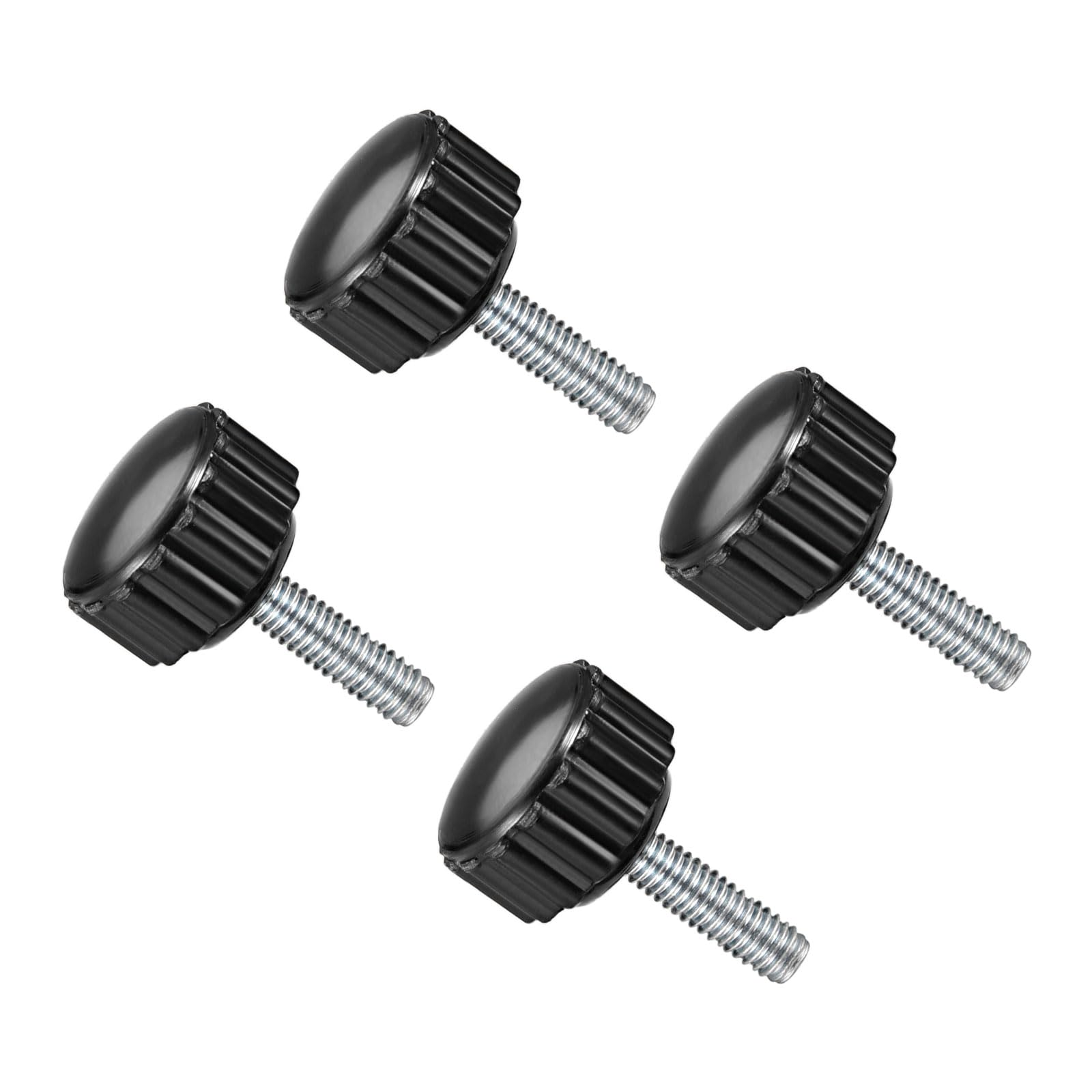 CoCud Knurled Thumb Screws, M4 Thread 15mm Thread Length 16mm Round Head, Plastic Knobs Clamping Screws - (Applications: for Sawing Machines), 4-Pieces