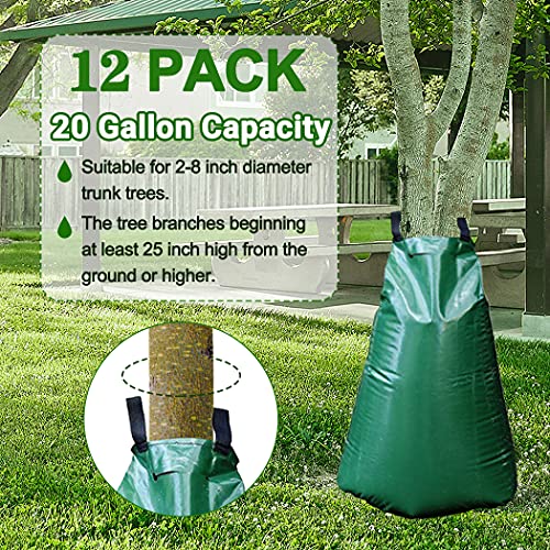 Tanzfrosch 12 Pack 20 Gallon Tree Watering Bags, Reusable, Heavy Duty