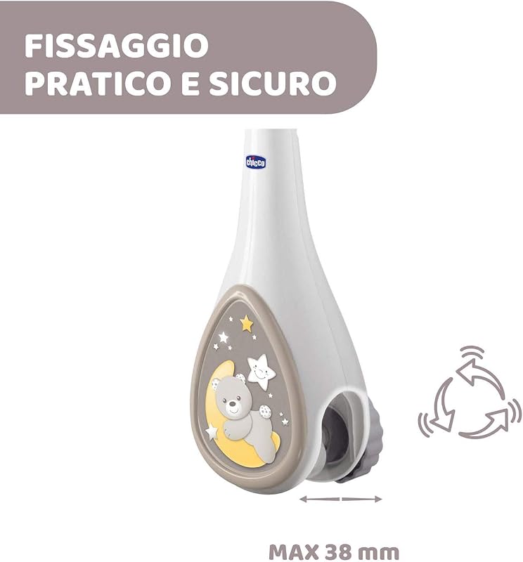 Next2Dreams Giostrina Neonato 3in1 con Carillon Elettronico per Culla e Lettino, Compatibile con Culla Chicco Next2Me, con Effetti Sonori, Proiettore di Luce Soffusa, Musica - 0+ Mesi, Neutro