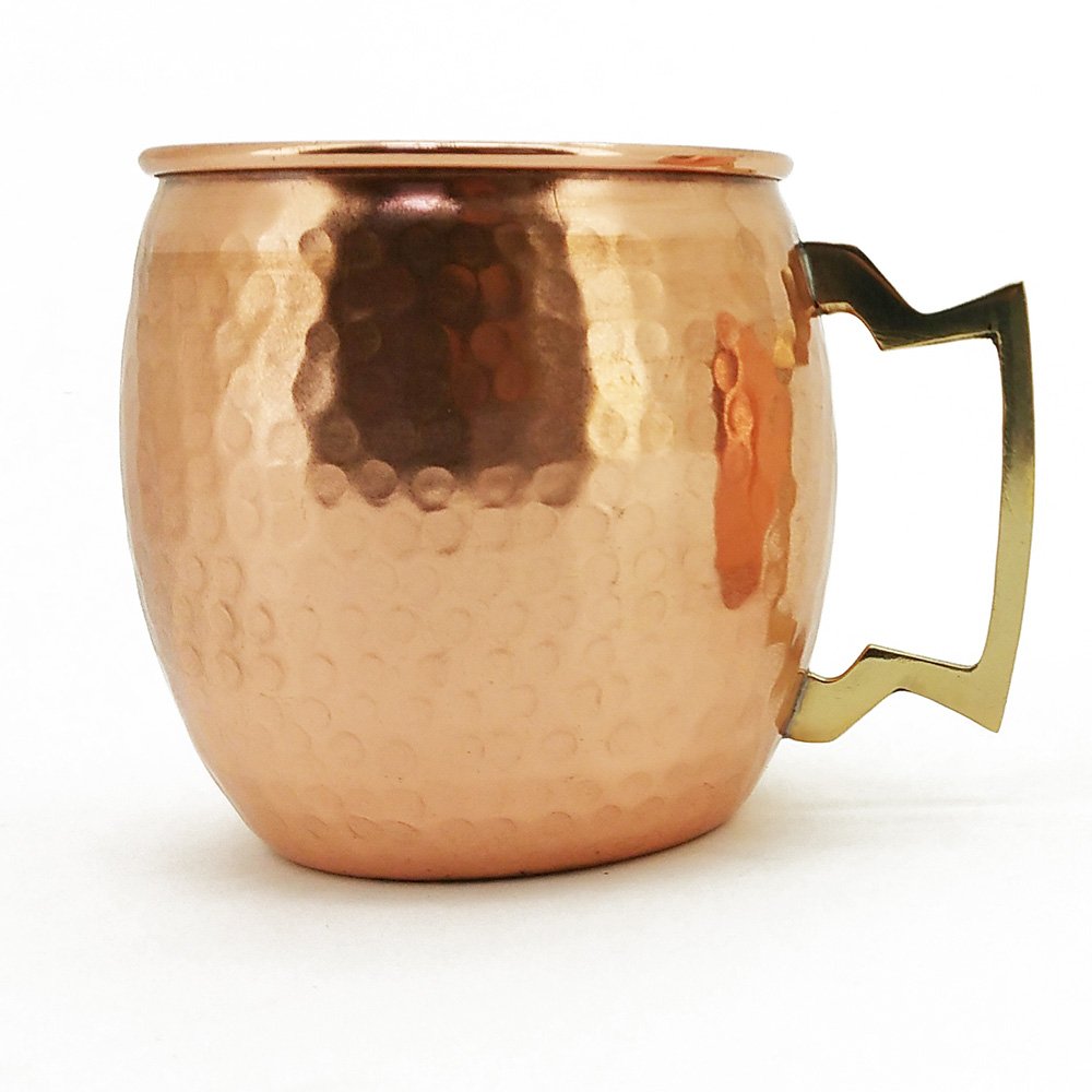 2 Hammered Copper Moscow Mule Mugs Handmade 100 Pure Copper Brass