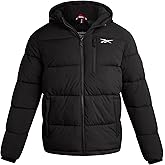 Reebok Mens Jacket - Weather Resistant Winter Jackets for Men Quilted Warm Coat Puffer Jacket with Hood and Pockets