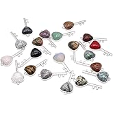 QSLLER 8PCS Natural Stone Pendant Opal Agate White Aventurine Key-shaped Healing Crystals Stone Charms For Jewelry Making DIY Necklaces