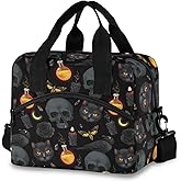 MNSRUU Insulated Grey Skull Lunch Bag - Reusable Leakproof Cooler for Work, School