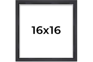 POSTER PALOOZA 16x16 Shadow Box Frame Contemporary Black Finish | 3/4" Depth of Usable Space| Interior Size 16x16 Inches| UV Resistant Acrylic, Acid-Free Backing, Wall Hangers | Made in USA