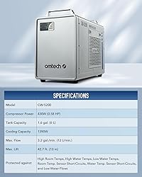 OMTech 6L CW-5200 Water Chiller for Laser Engraver