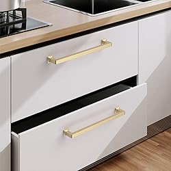 9BUILD 6 Pack 7.5 Inch Cabinet Handles Brushed