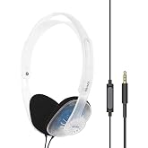 Koss KPH30i Clear Retro 90s Style On-Ear Headphones, Microphone, Wired Plug | Transparent, In-Line Microphone and Touch Remote Control, D-Profile Design, 3.5mm Jack