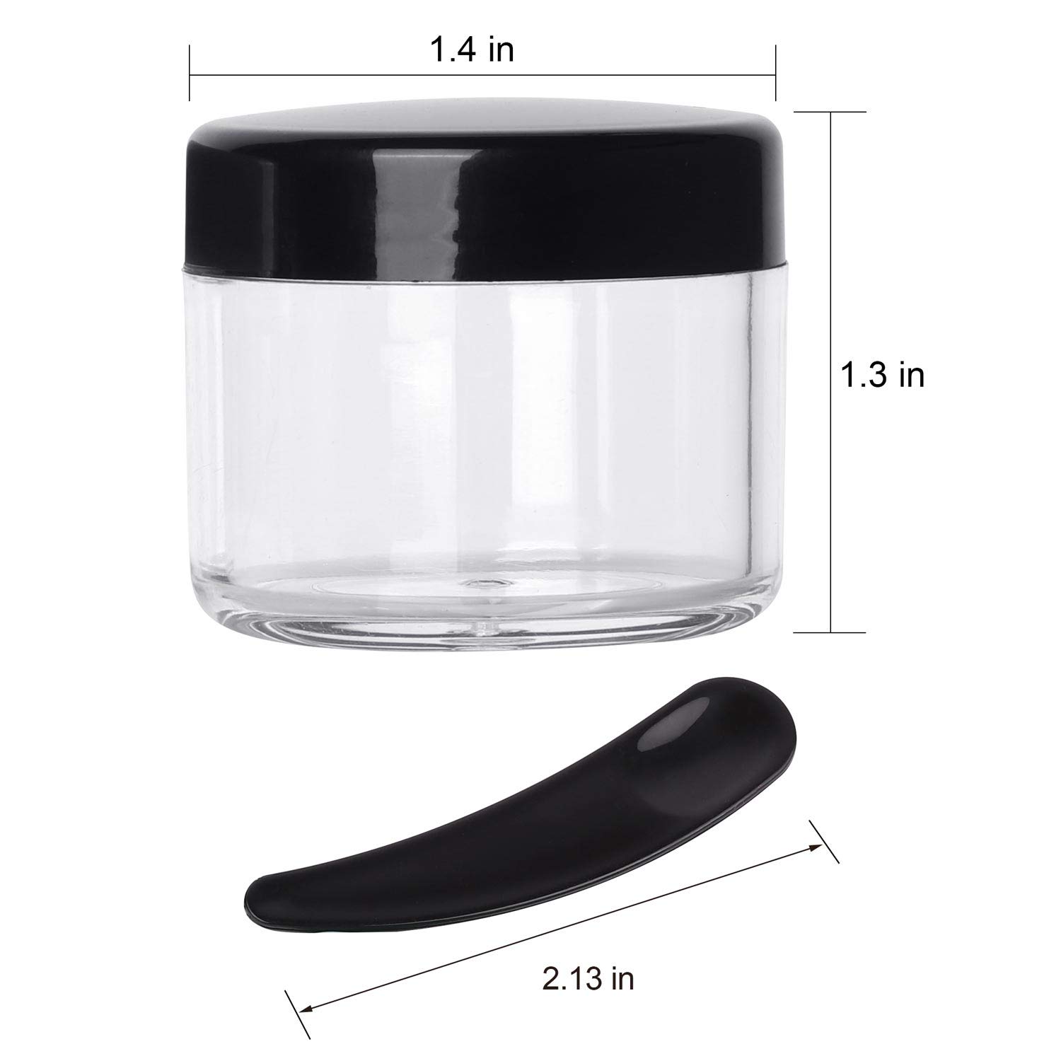 100 Pieces Cream Jars with Lids and Makeup Spoon 20 g Empty Cosmetic Containers TSA Approved Lip Scrub Containers Leak Proof Toiletries Jars : Beauty