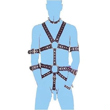 iEFiEL Männer Herren Bondage Fetisch Ganz Körper Harness Harnais Geschirr Gay Leather Cuir Einstellbar