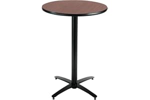KFI SEATING KFI Breakroom Table with Arched X Base 42in, Commercial Grade, Dark Mahogany