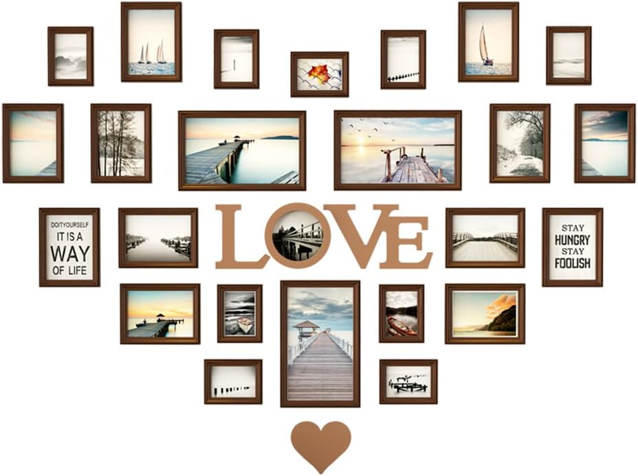 Creative combination of heartshaped Photo Frame Frames Wall 26 pieces