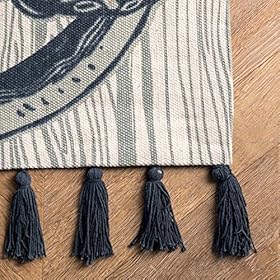 nuLOOM Thomas Paul Printed Octopus Over Board Tassel Area Rug, 3' x 5', Ivory 61DKoYTmXaL