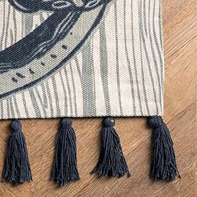 nuLOOM Thomas Paul Printed Octopus Over Board Tassel Area Rug, 3' x 5', Ivory 61DKoYTmXaL