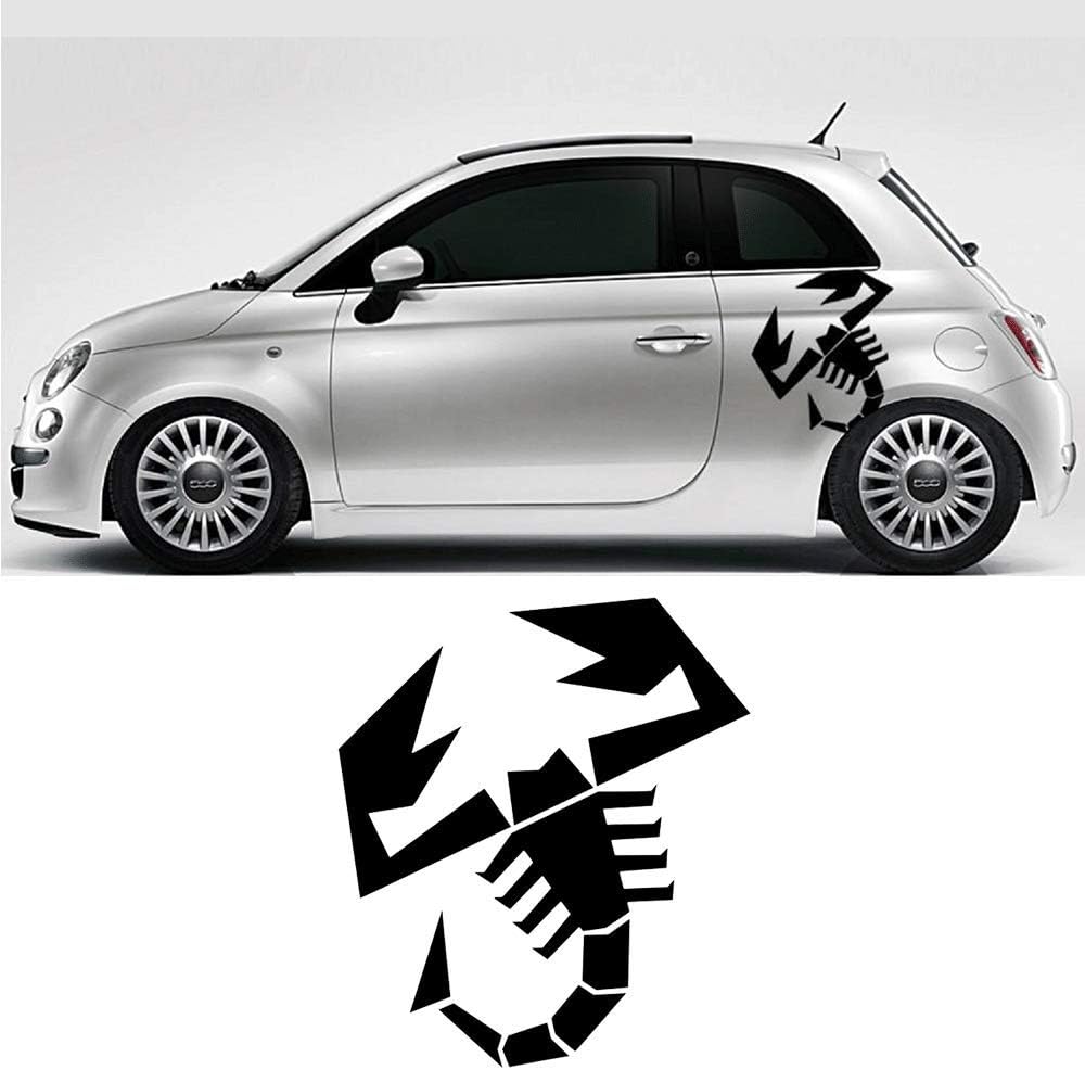 Amazon Com 1pcs For Fiat 500 Abarth Scorpion Car Bonnet Side Stripes Stickers Decal Graphic Car Styling Abarth 500 Black Automotive