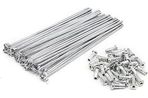 KTKEET Bike Spokes 12G Electric Bicycle Spokes 20/40PCS 2.5 mm Diameter Silver Carbon Steel 50-306MM Bike Wheel Spokes with Nipple for E-Bike Motorcycle Tricycle