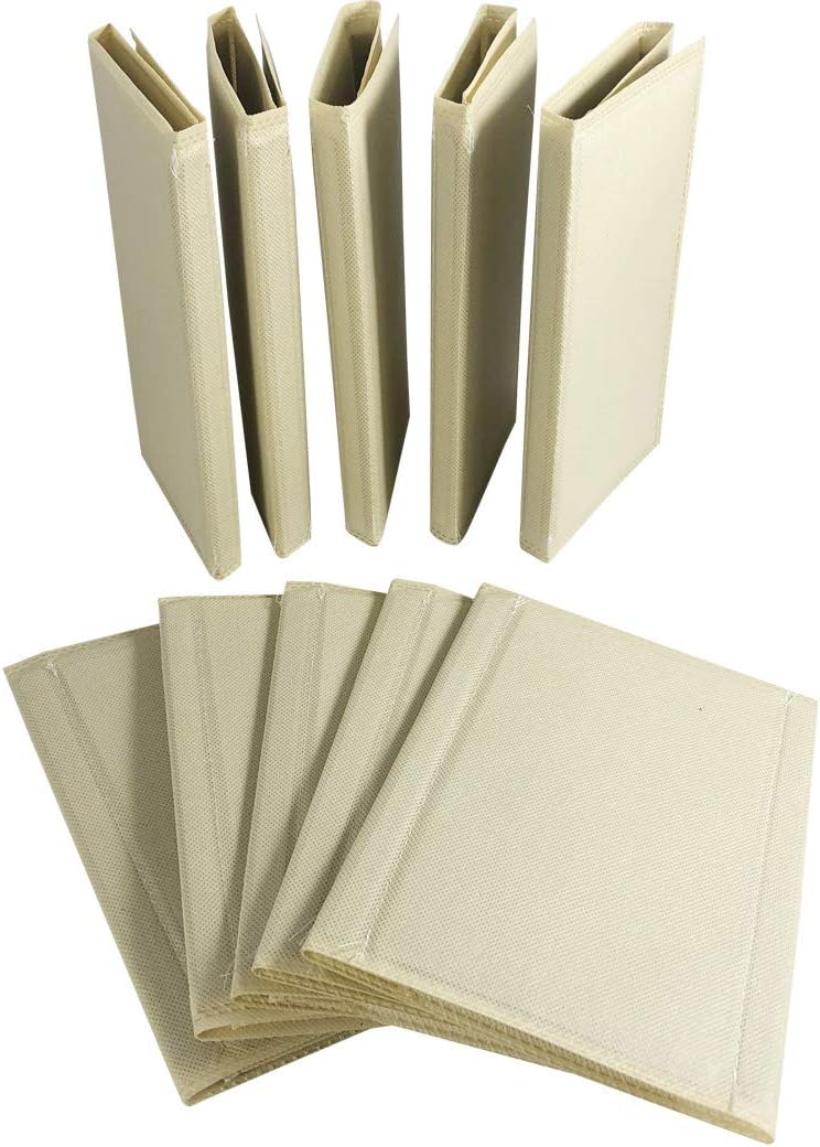 Coralpearl Clothes Folder Flipfold Laundry T Shirt Folding Board Flip Fold Closet Storage Drawer Organizer Foldable Travel Space Saver Beige for Jean Sweater Blouse of Adult Kid Pack of 10 (Children)