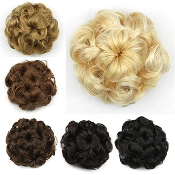 Amazon Com Remeehi Curly Hair Bun Extensions Synthetic Wavy