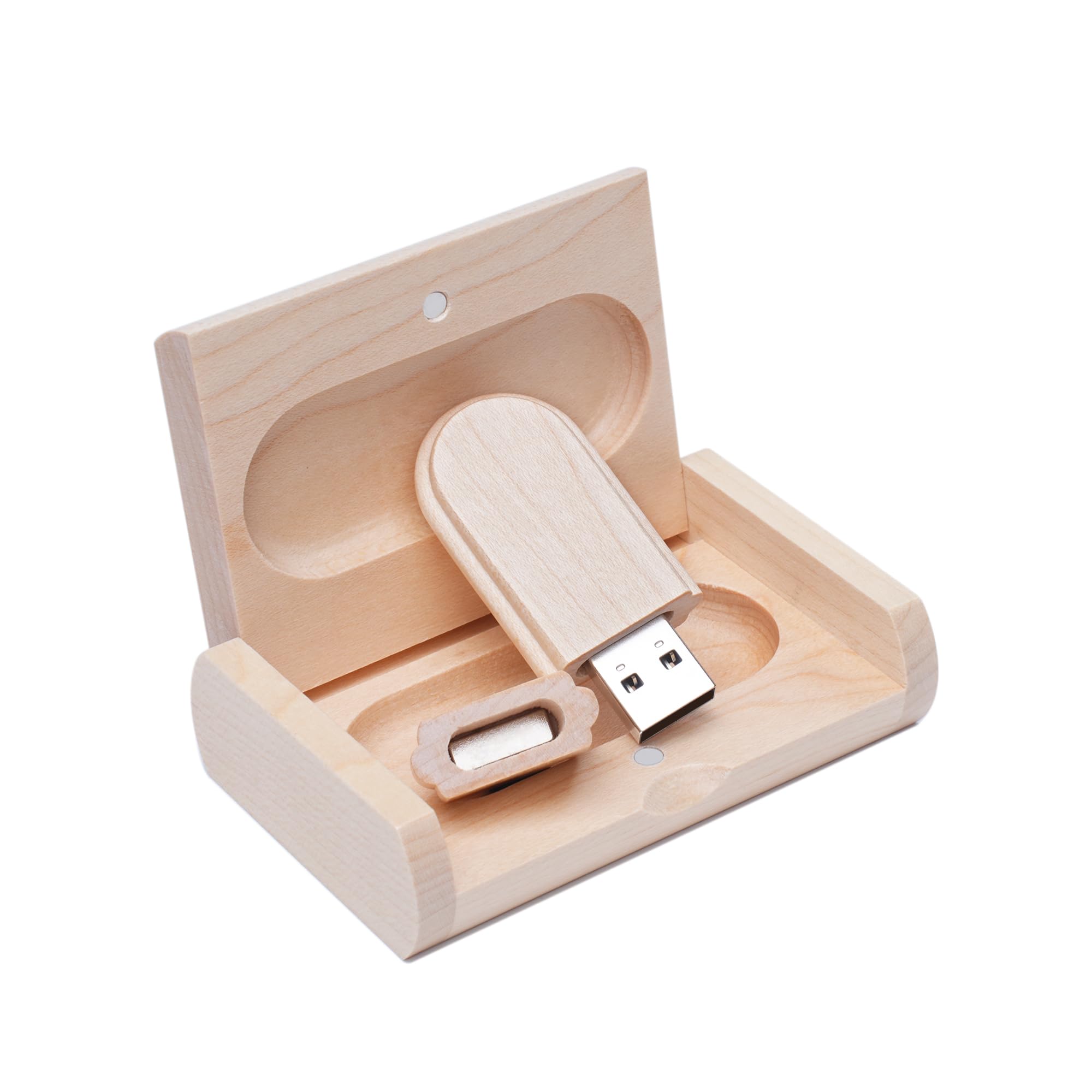 Yaxiny USB 2.0 Flash drive with Maple Wood Memory Stick and Wooden Box 4GB