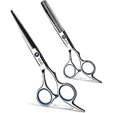 Hair Cutting Scissors Thinning Shears Kit ULG Professional Barber Hairdressing Texturizing Salon Razor Edge Scissor Japanese Stainless Steel 6.5 inch