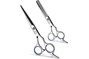 Hair Cutting Scissors Thinning Shears Kit ULG Professional Barber Hairdressing Texturizing Salon Razor Edge Scissor Japanese Stainless Steel 6.5 inch