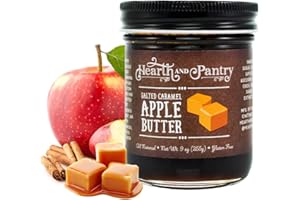 Hearth and Pantry Apple Butter Spread - Salted Caramel Apple Fruit Butter - Gluten Free - All-Natural Ingredients - Fantastic Apple Butter Gift - 9 Ounce Jar