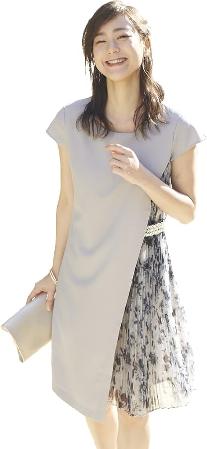 Amazon パーティードレス パーティドレス 結婚式ドレス ワンピース ビーズ ビジュー プリーツ Aライン Yimo M グレージュ パーティードレス 通販