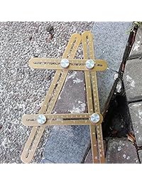 Regla angular universal de metal, multiángulo, herramienta de medición de aleación de aluminio, multifuncional, herramienta de plantilla definitiva (champán).