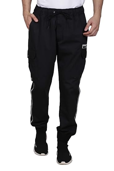 half black half white cargo pants