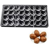 Polycarbonate Chocolate Mold DIY Candy Mould Clear Hard Plastic Bakeware Pastry Tools Small Easter Egg Smooth Surface (19272)