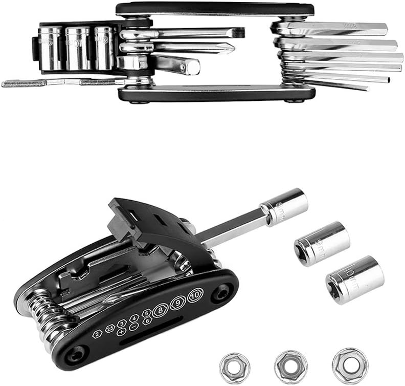 WOTOW Bike Repair Set Bag Bicycle Multi Function 16 in 1 Tool Kit Hex Key Wrench Tire Patch Lever Portable Handy Multi Tool Maintenance Fix Mini Set for Road Mountain Bikes (16 in 1) : Sports & Outdoors