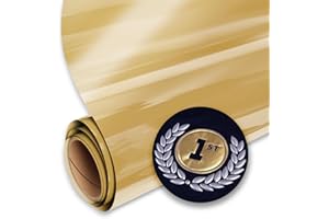Siser Easy Puff Metallic HTV 12"x5ft" Roll (Gold) – Puffy Heat Transfer Vinyl – Compatible with Siser, Cricut, and Silhouette Cutters – CPSIA Certified
