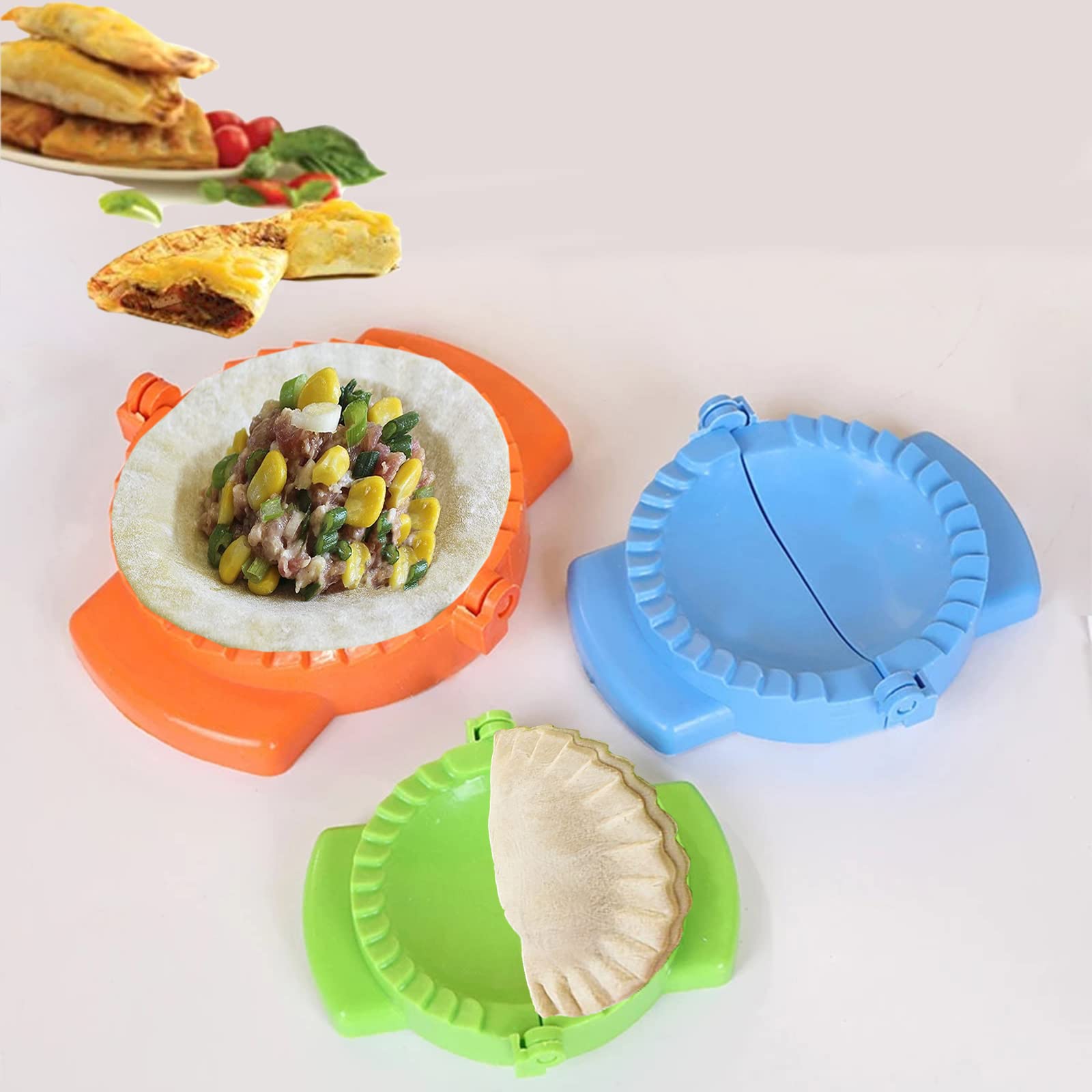 Dough Press Set, Perfect for Dumplings, Calzones, Ravioli, Empanadas, Turnovers & Pierogis (Set of 3)