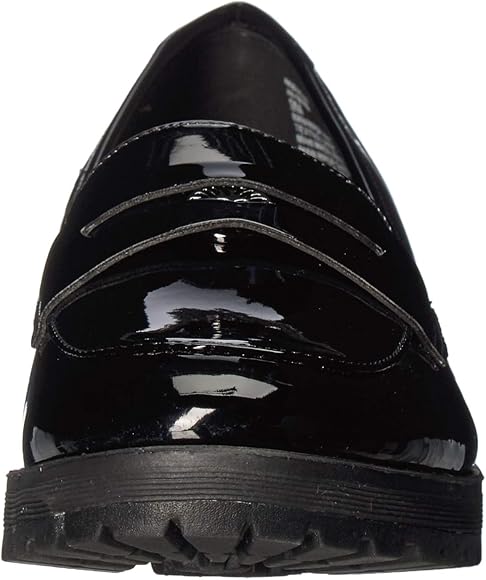 anne klein black patent loafers