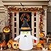 Superjare 4 Ft Halloween Inflatable Ghost & Pumpkin, Blow up Decoration with LED Light, Ghost with Witch Hat, Indoor & Outdoor, Yard & Lawn Decor