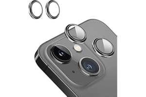 AMOVO Compatible with iPhone 14 Camera Lens Protector, 2 Pack Camera Lens Cover Tempered Glass HD Clarity, Scratch Resistant, Easy to Install, Bubble Free Rear Camera Lens Film (iPhone 14, Black Ring)