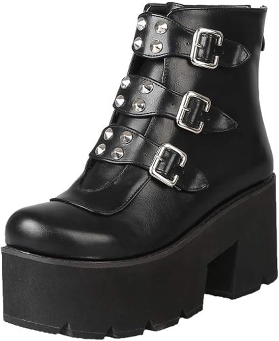 goth black platform boots