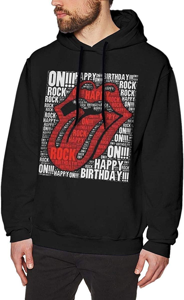Men's Hoodie Pullover Rolling Paint It Black-Stones Hooded Sweatshirt Cotton Sweater Black